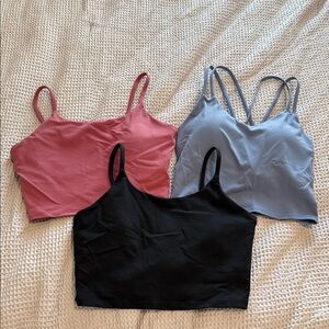 Women's Casual Crop Tops - Black, Pink, and Blue